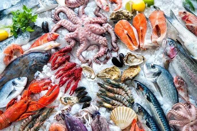 Fruits de mer variés dans l’alimentation masculine pour la production de testostérone.